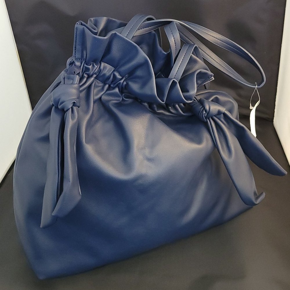 Charming Charlie Large Midnight Blue Bucket Handbag